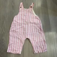 next ベビー オーバーオール ピンク ストライプ