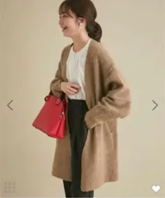 vis 新品タグ付き　ふわふわファーライク起毛トッパーカーディガン