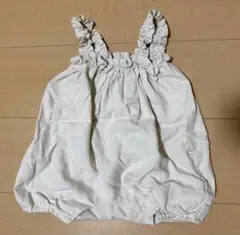 フリル付きロンパース　サロペット　conoco 70 リネン　バースデイ