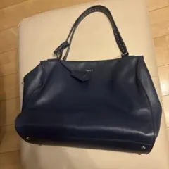 アニエスベー スタッズ レザーハンドバッグ