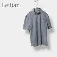 Leilian レリアン 半袖トップス 7号 ヒョウ柄 ハーフジップ 日本製