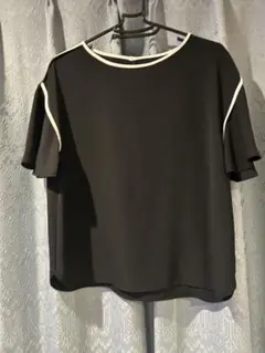 OPAQUE フリル袖 黒 シャツ