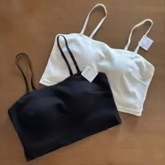 【未使用】PJ BASIC コットンミックスリブブラトップ　2枚セット　L