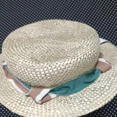 ❇️カオリノモリ 麦わら帽子 ドレスハット ホワイト リボン付き
