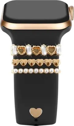 4個の金属装飾かわいい 女性 腕時計の装飾 腕時計バンド アクセサリコンパチブル