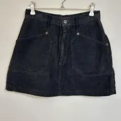 made in USA 古着　ブラック　コーデュロイ ミニスカート
