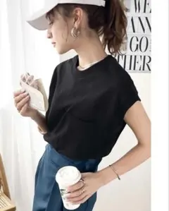 Java ジャバ コラボ ポケット付 ノースリーブTシャツ L 黒のサムネイル