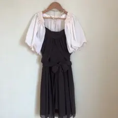 コムサイズム　パーティードレス・ネックレス・ボレロのセット