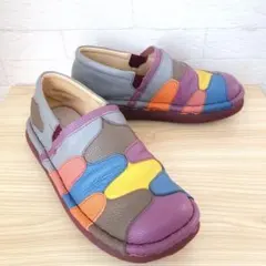 エスタシオン Estacion カラフル スリッポン シューズ L 本革