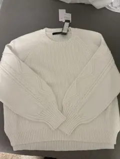 ♡favori♡ホワイト ケーブル編み ニットセーター 長袖