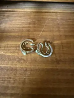 シルバー フープ型 イヤリング パール装飾付き　ノンホール　イアリング