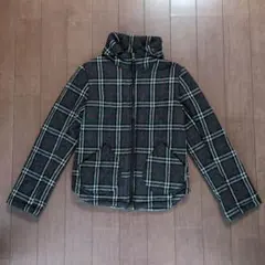 スタンドカラー キルティング 中綿 ジャケット M グレーチェック