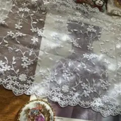 3m ラメ糸　チュールレース *お3-105