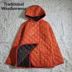美品★トラディショナルウェザーウェア キルティングジャケット　フード　ロゴボタン