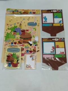 セサミストリート文具5点セット 下敷き ふせん スタンドふせん 2種 メモ帳