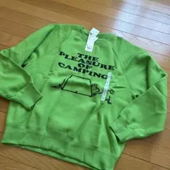 新品GUへビーウェイトプルオーバーMサイズ　グリーンスヌーピートレーナー
