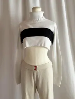 古着 ビンテージ 80s タートル ニット ラルフローレン 丈短め 加工 美品