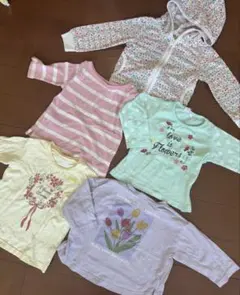 キッズベビーロンT 80サイズまとめ売り 5点セット 保育園着 女の子 ピンク春