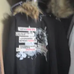 FMATアウター 取り外し可能なファーカラー付きフーディースウェットシャツ