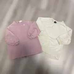 80cm プティマイン 2点セット 女の子 トレーナー トップス 長袖