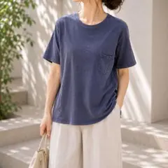 レミレリーフ【M】半袖Tシャツ 綿100% 日本製 ウォッシュド加工ヴィンテージのサムネイル