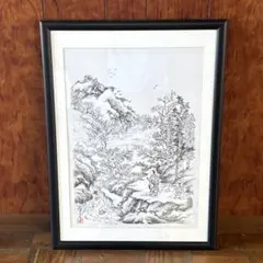 一点物】水墨画 風景画 美術品 日本画 山水画 雪景色 冬 - メルカリ