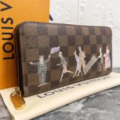 《希少/極美品》ルイヴィトンダミエ エベヌ ジッピーイリュストレ ラウンド長財布