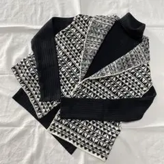 【スピックアンドスパン】幾何学模様 ニットベスト