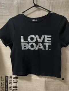 LOVE BOAT ロゴプリント 半袖Tシャツ ブラックのサムネイル