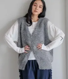 LOWRYSFARM シャギーZIPベスト グレー