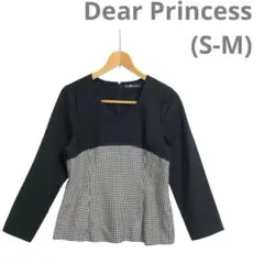 ☘️(S-M)ディアプリンセス 千鳥格子柄異素材ドッキングブラウスプルオーバーのサムネイル