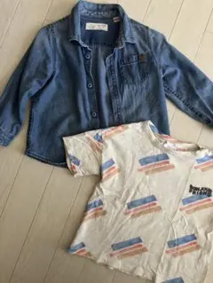 ZARA 92 デニムシャツ　Tシャツ　セット売り　半袖