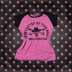 ピチT y2k 平成　ギャル　キッズ　Tシャツ　ラグラン