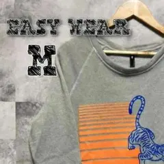 トレーナー　EASY WEAR　M　グレー　スウェット　裏起毛　古着