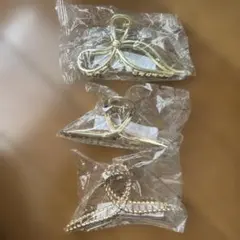 ゴールド　ヘアクリップ3個セット