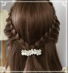 バレッタ 花 ゴールド 髪留め フォーマル カジュアル 上品