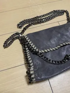 ダークグレーショルダーバックチェーンショルダークラッチバック2way