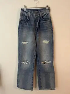 ダメージ加工 ストレートデニム　JEANASIS