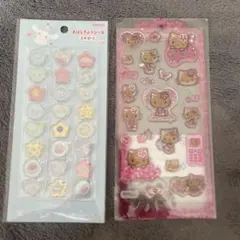 シナモンロールおはじきふうシール 24ピースハローキティのぷっくりシール