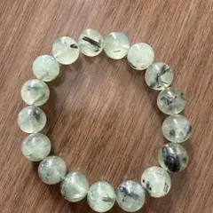 プレナイトブラックルチルビーズブレスレット