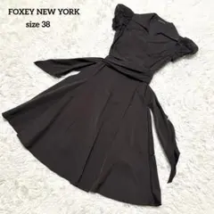 清楚＆上品 FOXEY フォクシーニューヨーク 白襟 パフスリーブワンピ 黒