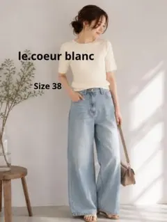 新品タグ付き◆le.coeur blanc ボートネックハーフスリーブリブニットのサムネイル