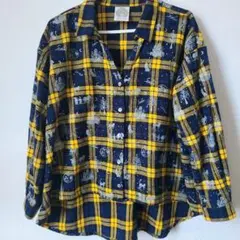 Scolar☆ チェック総柄シャツ