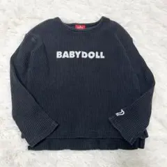 サイズ100 BABYDOLL 長袖カットソー リブ ロゴ刺繍 シンプル