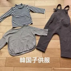 韓国子供服　サロペット　トップス　ボーダー　ベビー服　キッズ服　美品　シンプル