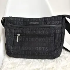 【HIROKO KOSHINO】ヒロココシノ　黒　ロゴ　ショルダーバッグ