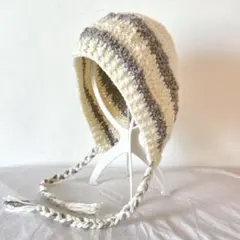 ハンドメイド バラクラバ アイボリー グレー