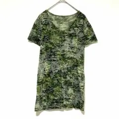 n0371【ジョルジュレッシュ】カットソー　半袖　総柄　ストレッチ