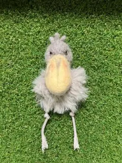 ハンドメイド☆ハシビロコウくんのブローチ☆羊毛フェルト☆うごきません