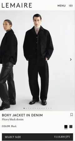 LEMAIRE BOXY JACKET ブラック M 新型のサムネイル